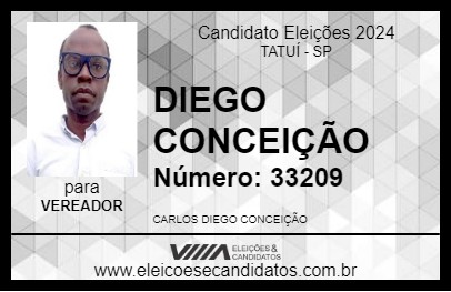 Candidato DIEGO CONCEIÇÃO 2024 - TATUÍ - Eleições