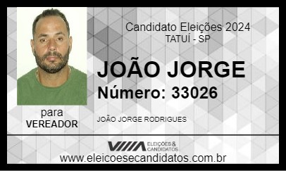 Candidato JOÃO JORGE 2024 - TATUÍ - Eleições