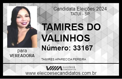 Candidato TAMIRES DO VALINHOS 2024 - TATUÍ - Eleições