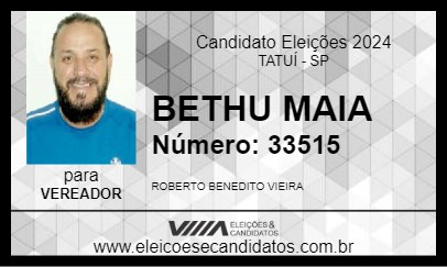 Candidato BETHU MAIA 2024 - TATUÍ - Eleições