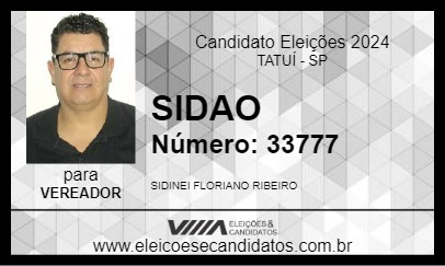 Candidato SIDAO 2024 - TATUÍ - Eleições