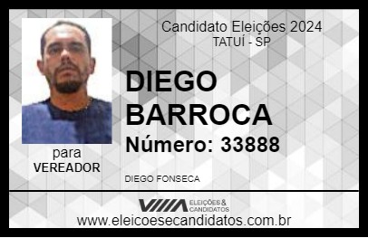 Candidato DIEGO BARROCA 2024 - TATUÍ - Eleições