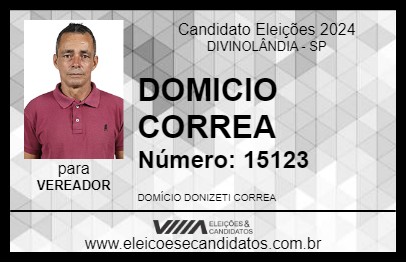 Candidato DOMICIO CORREA 2024 - DIVINOLÂNDIA - Eleições