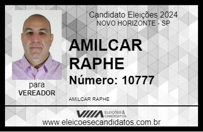 Candidato AMILCAR RAPHE 2024 - NOVO HORIZONTE - Eleições