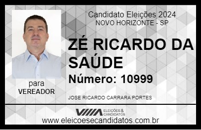 Candidato ZÉ RICARDO DA SAÚDE 2024 - NOVO HORIZONTE - Eleições