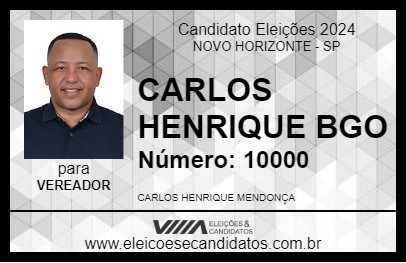 Candidato CARLOS HENRIQUE BGO 2024 - NOVO HORIZONTE - Eleições