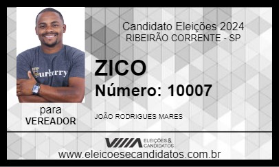 Candidato ZICO 2024 - RIBEIRÃO CORRENTE - Eleições