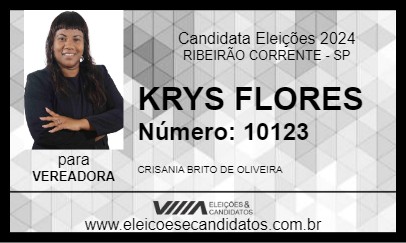 Candidato KRYS FLORES 2024 - RIBEIRÃO CORRENTE - Eleições