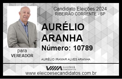 Candidato AURÉLIO ARANHA 2024 - RIBEIRÃO CORRENTE - Eleições