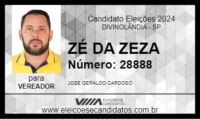 Candidato ZÉ DA ZEZA 2024 - DIVINOLÂNDIA - Eleições