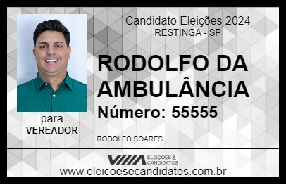 Candidato RODOLFO DA AMBULÂNCIA 2024 - RESTINGA - Eleições