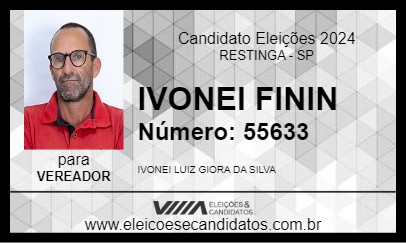 Candidato IVONEI FININ 2024 - RESTINGA - Eleições