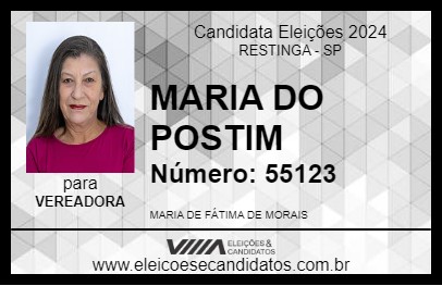 Candidato MARIA DO POSTIM 2024 - RESTINGA - Eleições