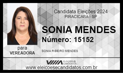 Candidato SONIA MENDES 2024 - PIRACICABA - Eleições