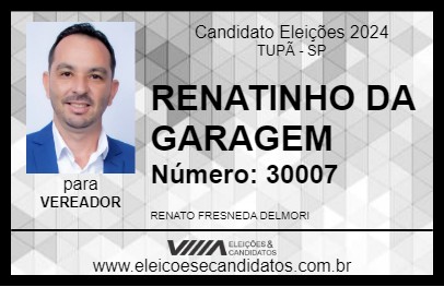 Candidato RENATINHO DA GARAGEM 2024 - TUPÃ - Eleições