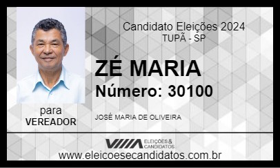 Candidato ZÉ MARIA 2024 - TUPÃ - Eleições