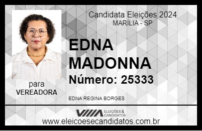 Candidato EDNA MADONNA 2024 - MARÍLIA - Eleições