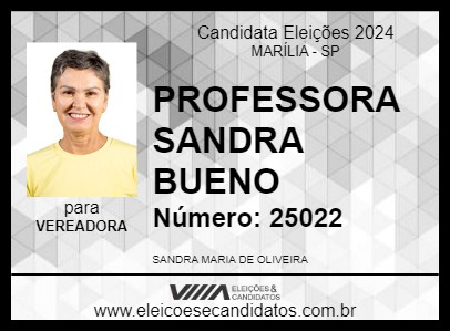 Candidato PROFESSORA SANDRA BUENO 2024 - MARÍLIA - Eleições