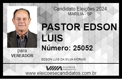 Candidato PASTOR EDSON LUIS 2024 - MARÍLIA - Eleições