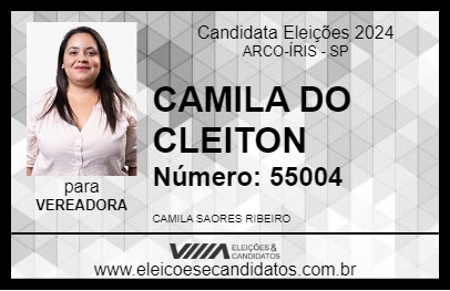 Candidato CAMILA DO CLEITON 2024 - ARCO-ÍRIS - Eleições