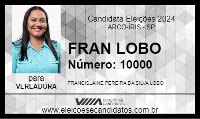 Candidato FRAN LOBO 2024 - ARCO-ÍRIS - Eleições