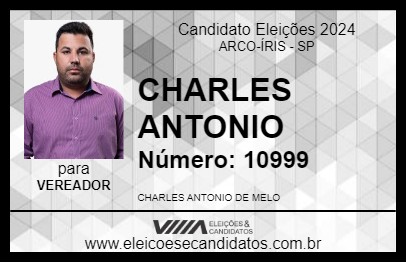 Candidato CHARLES ANTONIO 2024 - ARCO-ÍRIS - Eleições