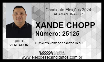 Candidato XANDE CHOPP 2024 - ADAMANTINA - Eleições