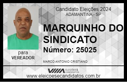 Candidato MARQUINHO DO SINDICATO 2024 - ADAMANTINA - Eleições