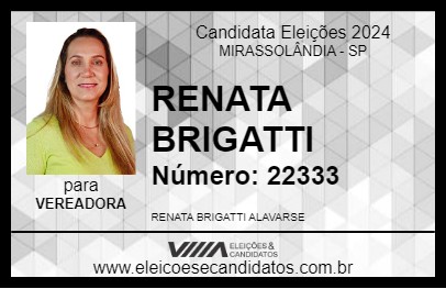 Candidato RENATA BRIGATTI 2024 - MIRASSOLÂNDIA - Eleições