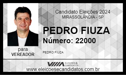 Candidato PEDRO FIUZA 2024 - MIRASSOLÂNDIA - Eleições