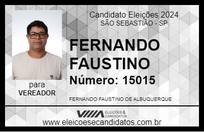 Candidato FERNANDO FAUSTINO 2024 - SÃO SEBASTIÃO - Eleições