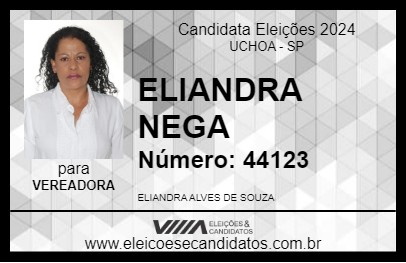 Candidato ELIANDRA NEGA 2024 - UCHOA - Eleições