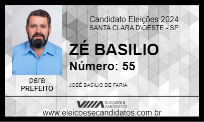 Candidato ZÉ BASILIO 2024 - SANTA CLARA D\OESTE - Eleições