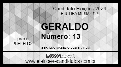 Candidato GERALDO 2024 - BIRITIBA MIRIM - Eleições