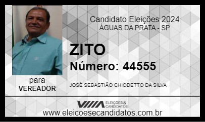 Candidato ZITO 2024 - ÁGUAS DA PRATA - Eleições