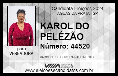 Candidato KAROL DO PELÉZÃO 2024 - ÁGUAS DA PRATA - Eleições