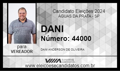 Candidato DANI  2024 - ÁGUAS DA PRATA - Eleições