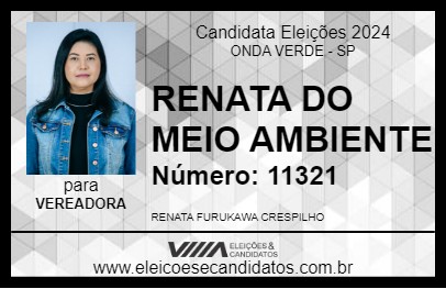 Candidato RENATA DO MEIO AMBIENTE 2024 - ONDA VERDE - Eleições