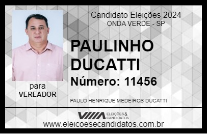 Candidato PAULINHO DUCATTI 2024 - ONDA VERDE - Eleições