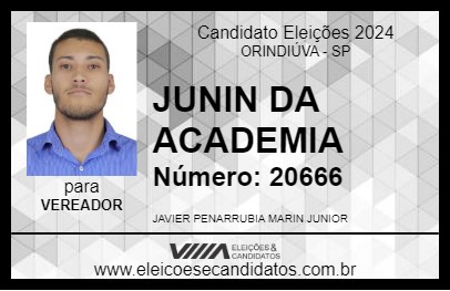 Candidato JUNIN DA ACADEMIA 2024 - ORINDIÚVA - Eleições