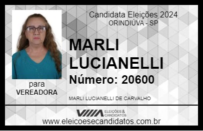 Candidato MARLI LUCIANELLI 2024 - ORINDIÚVA - Eleições