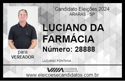 Candidato LUCIANO DA FARMÁCIA 2024 - ARARAS - Eleições