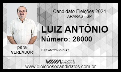 Candidato LUIZ ANTÔNIO 2024 - ARARAS - Eleições