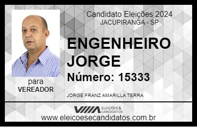 Candidato ENGENHEIRO JORGE 2024 - JACUPIRANGA - Eleições