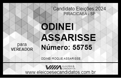 Candidato ODINEI ASSARISSE 2024 - PIRACICABA - Eleições