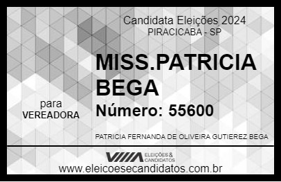 Candidato MISS.PATRICIA BEGA 2024 - PIRACICABA - Eleições