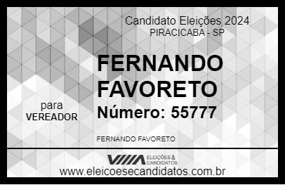 Candidato FERNANDO FAVORETO 2024 - PIRACICABA - Eleições