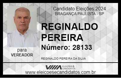 Candidato REGINALDO PEREIRA 2024 - BRAGANÇA PAULISTA - Eleições