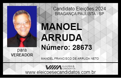 Candidato MANOEL ARRUDA 2024 - BRAGANÇA PAULISTA - Eleições