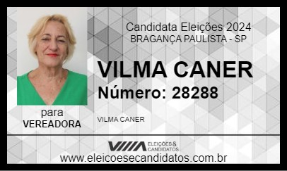 Candidato VILMA CANER 2024 - BRAGANÇA PAULISTA - Eleições